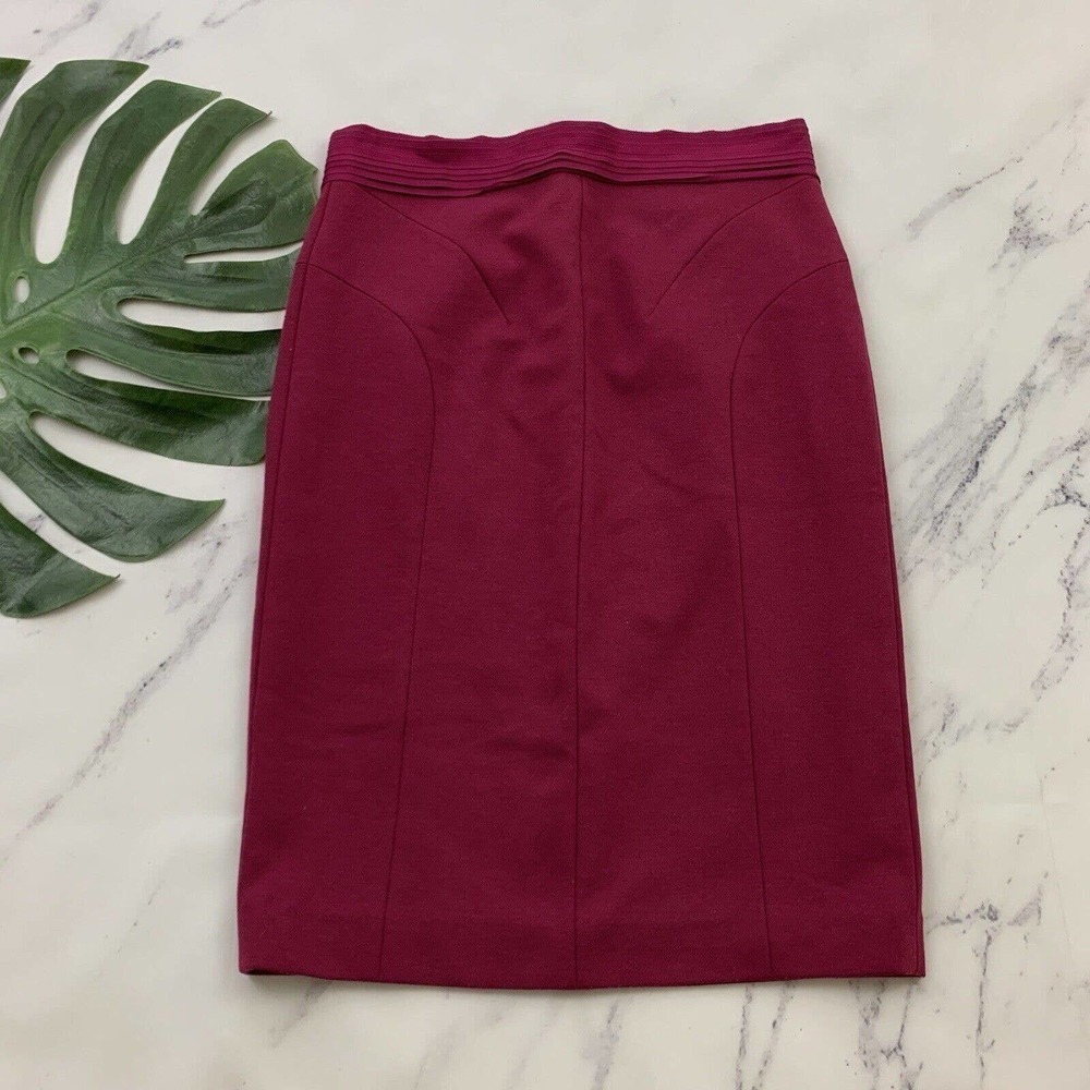 Robert Rodriguez Womens Structured Pencil Skirt Size 6 Pink Purple Ribbon Trim